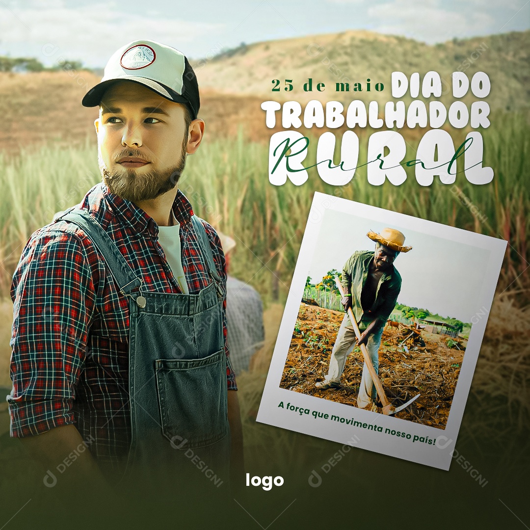 Social Media 25 De Maio Dia Do Trabalhador Rural Movimenta Nosso Pais PSD Editável