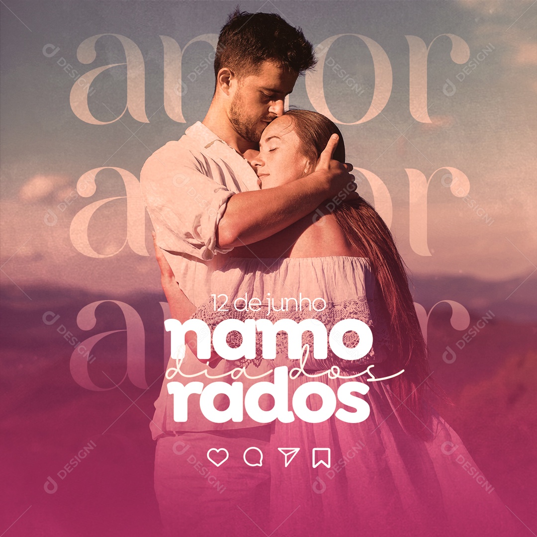 Dia Dos Namorados 12 de Junho Social Media PSD Editável
