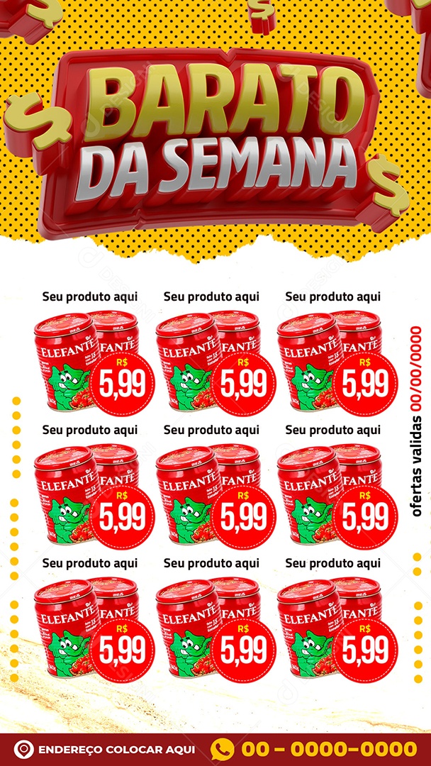 Story Encarte Barato da Semana Venha Conferir Social Media PSD Editável