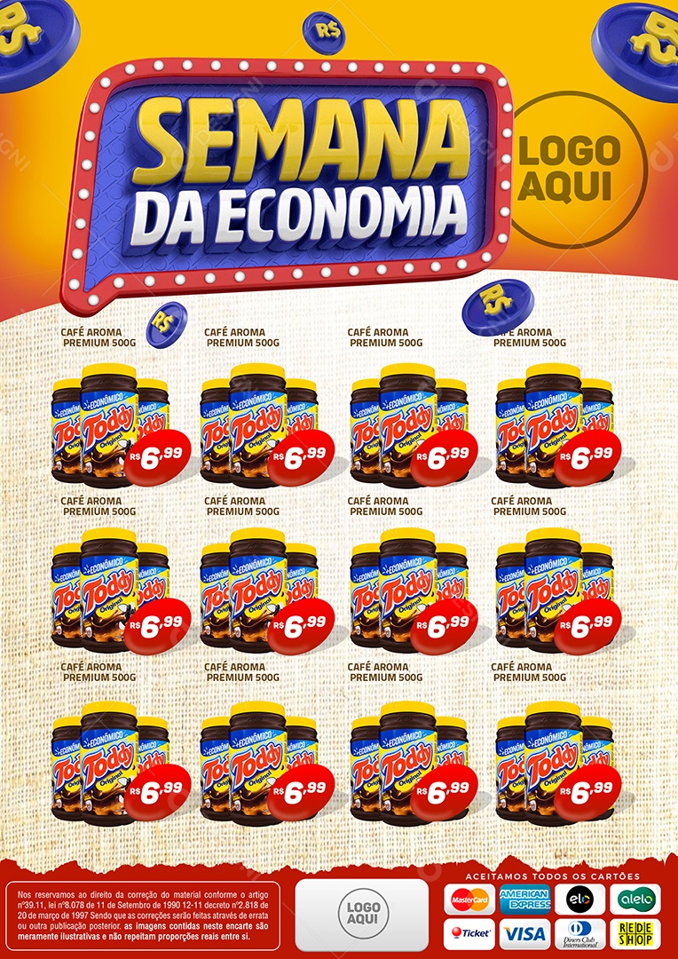 Encarte Semana da Economia Venha Conferir Social Media PSD Editável