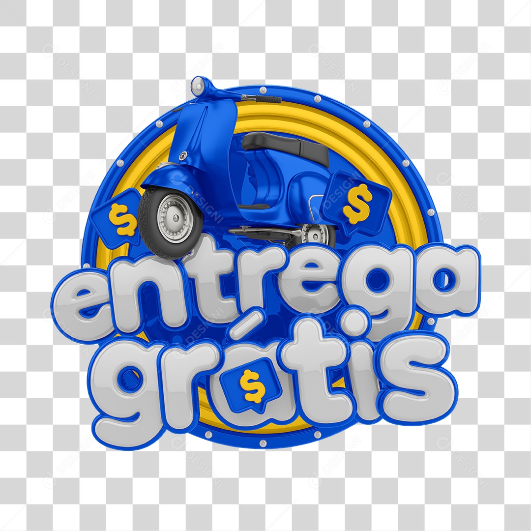Selo 3D Para Composição Entrega Grátis PNG Transparente