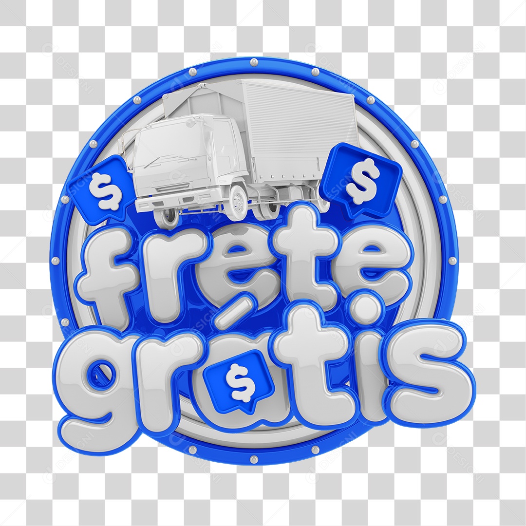 Selo 3D Para Composição Frete Grátis PNG Transparente