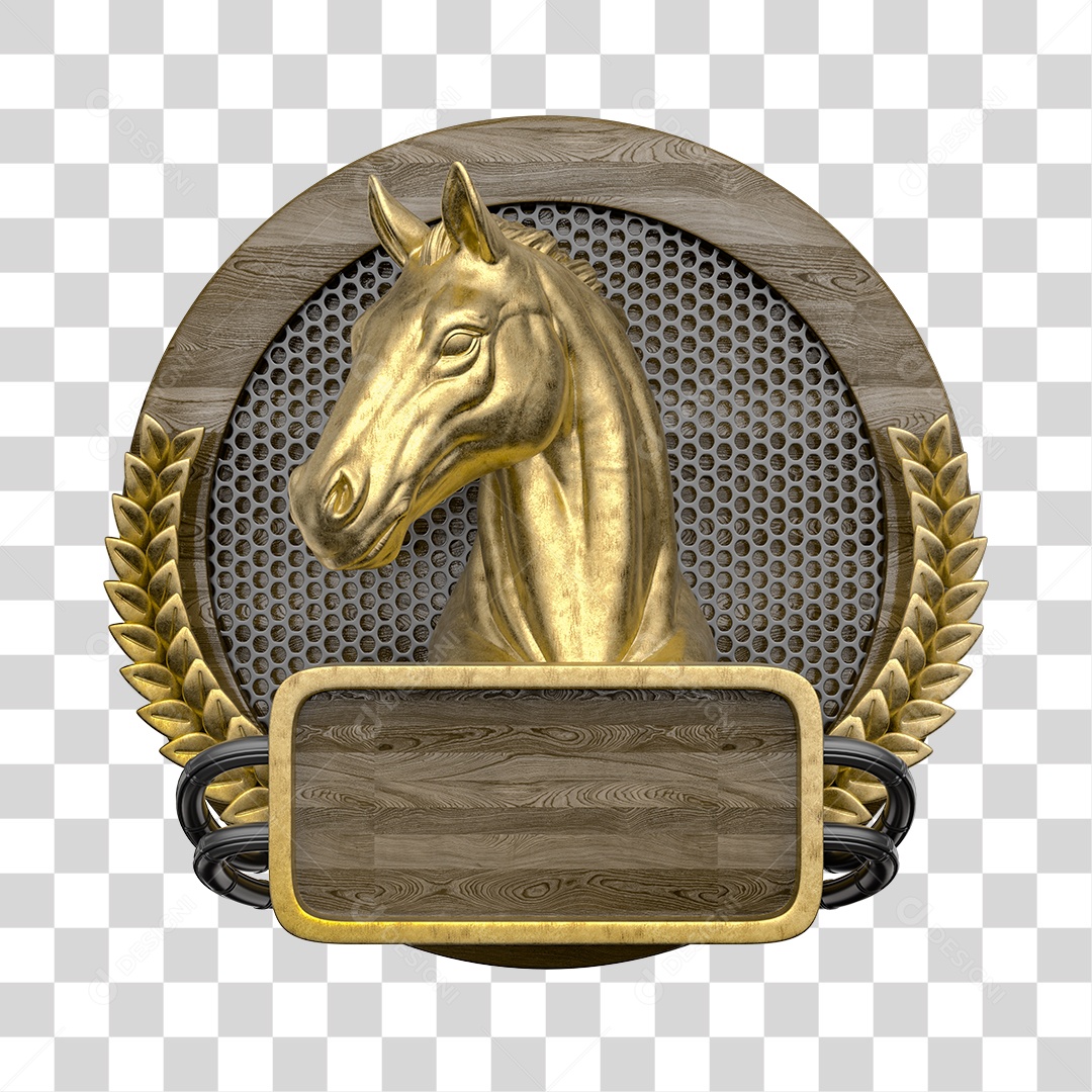 Selo 3D Para Composição Cavalo PNG Transparente