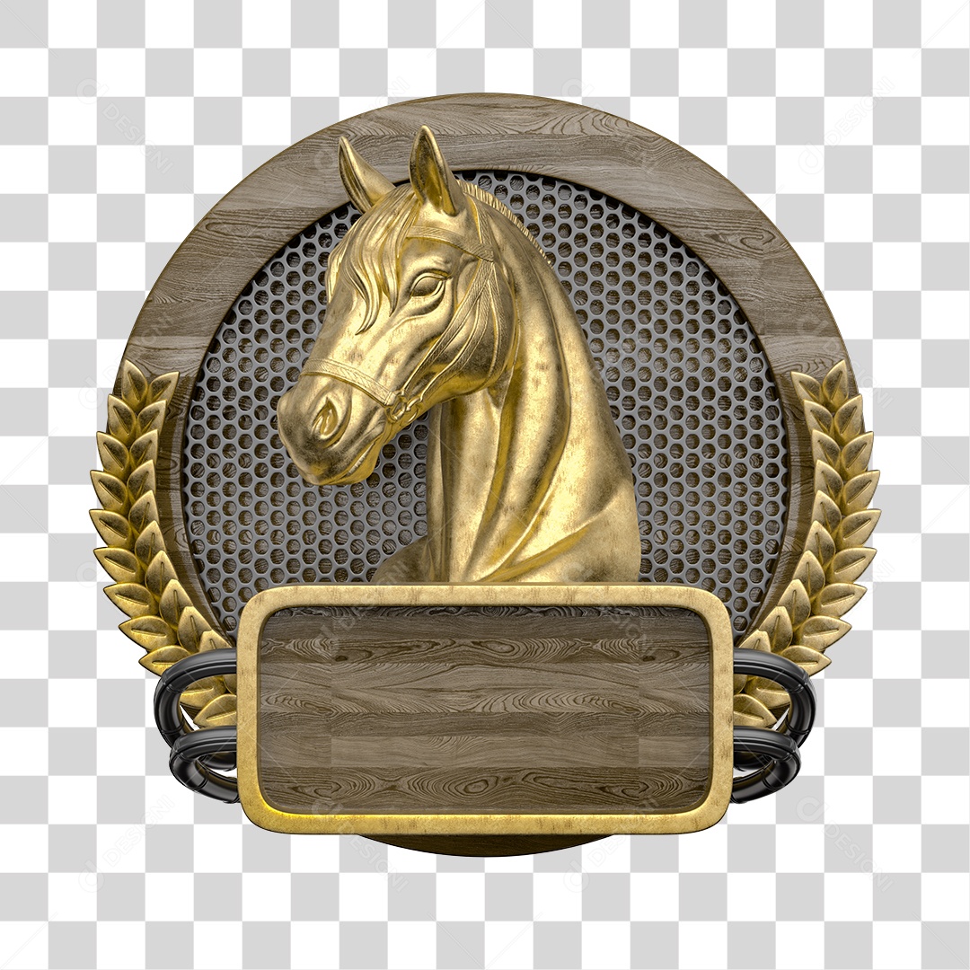 Selo 3D Para Composição Cavalo PNG Transparente