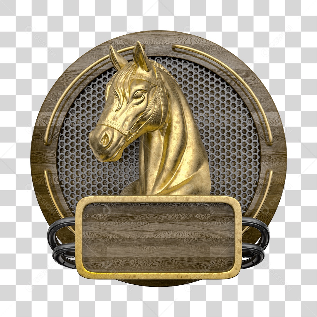Selo 3D Para Composição Cavalo PNG Transparente