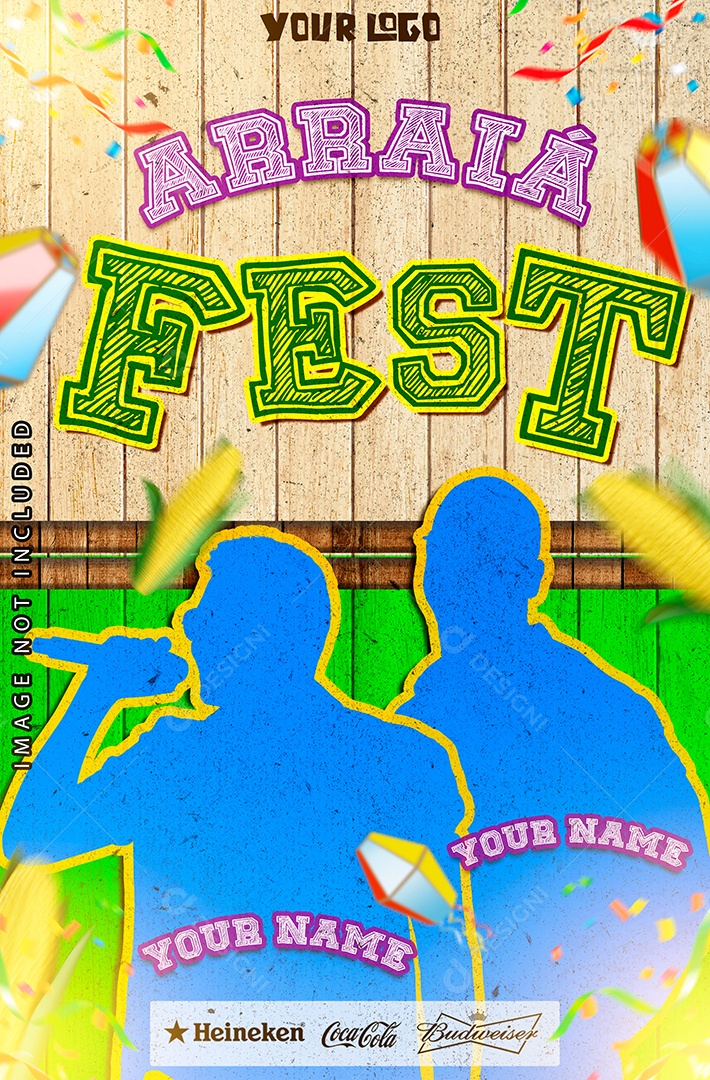 Flyer Arraiá Fest Social Media PSD Editável