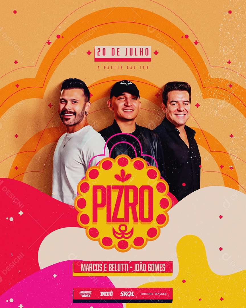 Flyer Pzro Marcos e Belutti e João Gomes Social Media PSD Editável