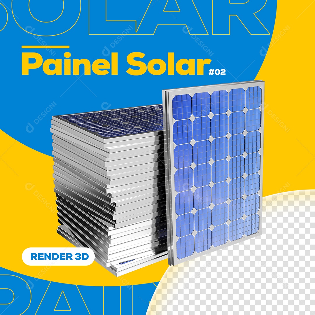 Elemento 3D Para Composição Painel Solar PSD