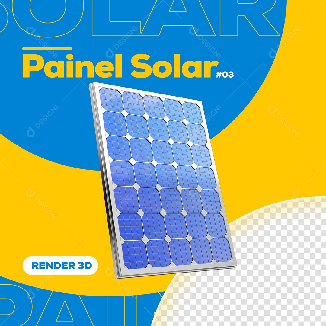 Elemento 3D Para Composição Painel Solar PSD