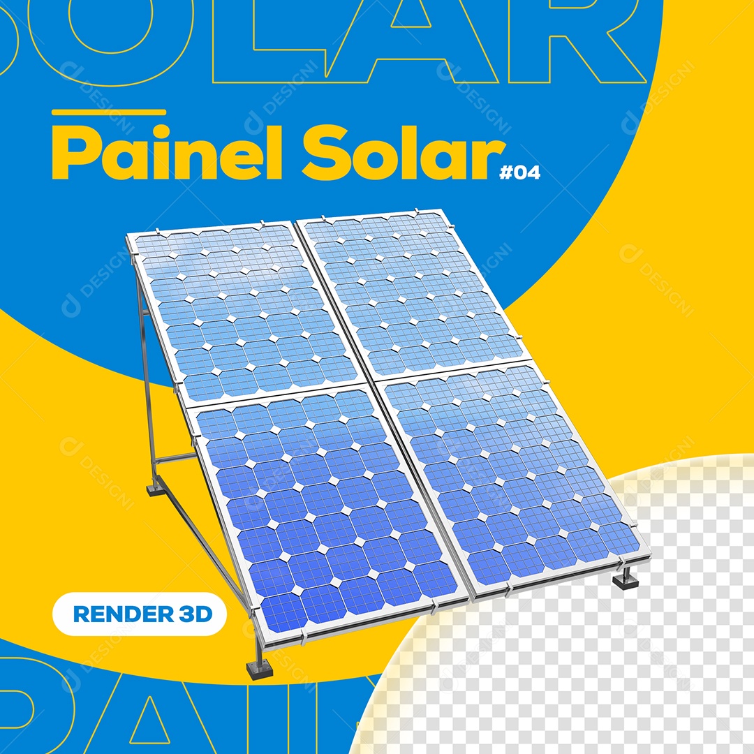 Elemento 3D Para Composição Painel Solar PSD