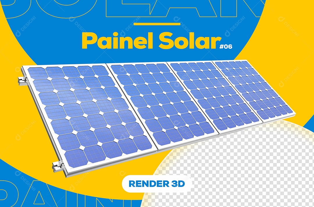 Elemento 3D Para Composição Painel Solar PSD