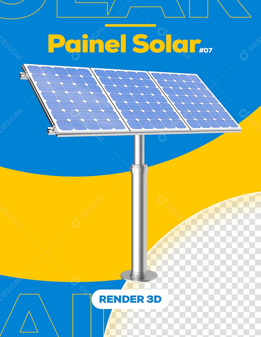 Elemento 3D Para Composição Painel Solar PSD