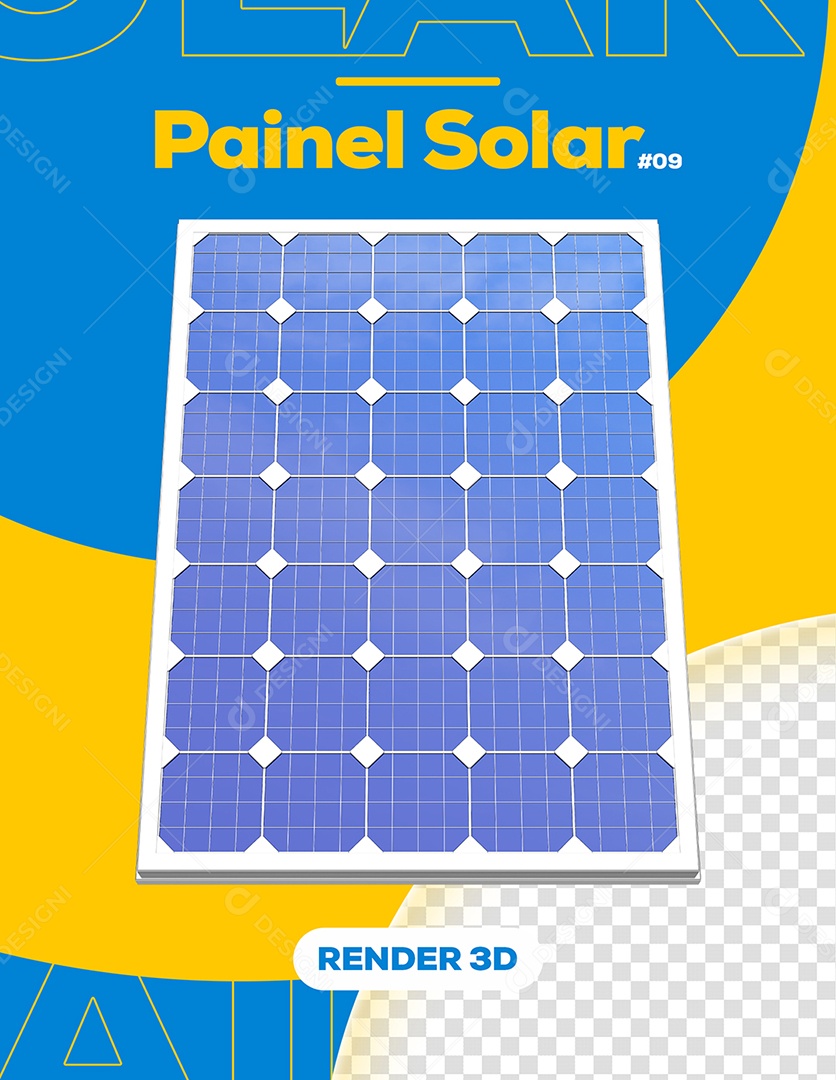 Elemento 3D Para Composição Painel Solar PSD