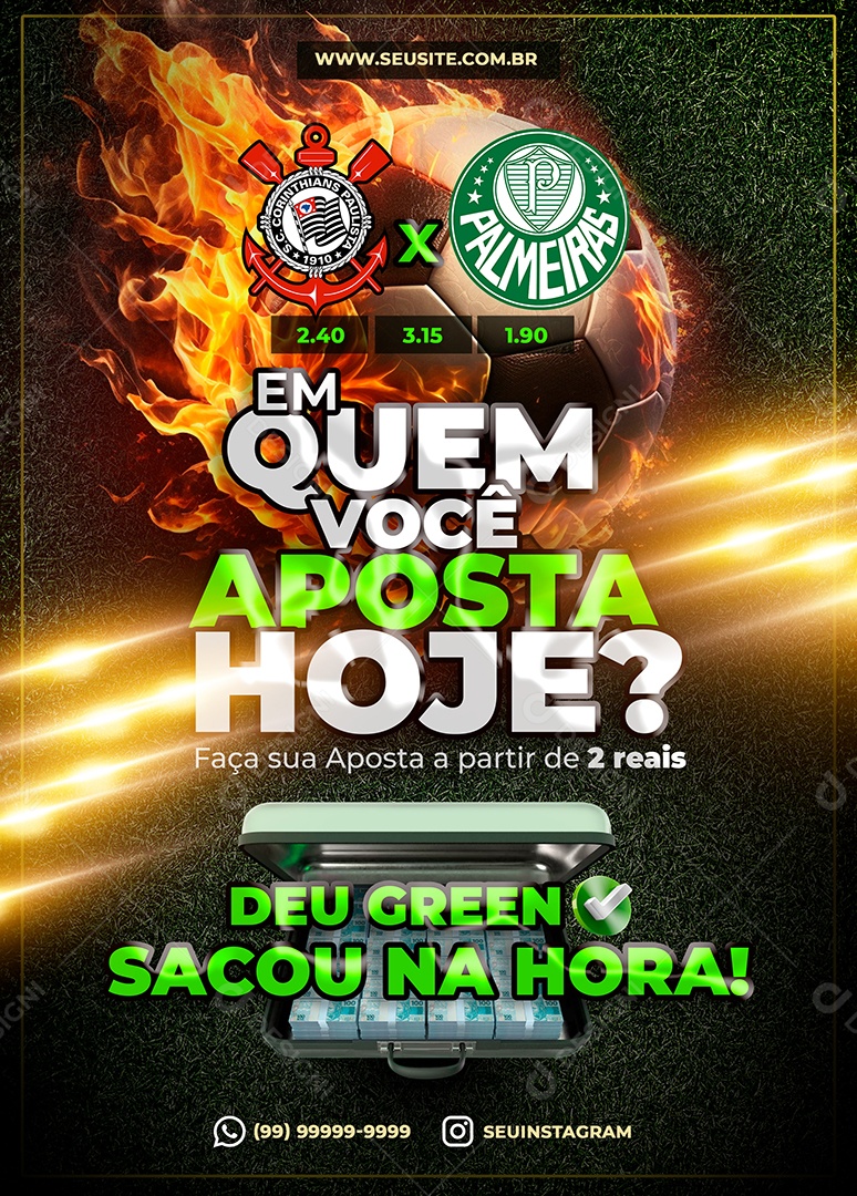 Social Media Story Casa Apostas Corinthians X Palmeiras PSD Editável