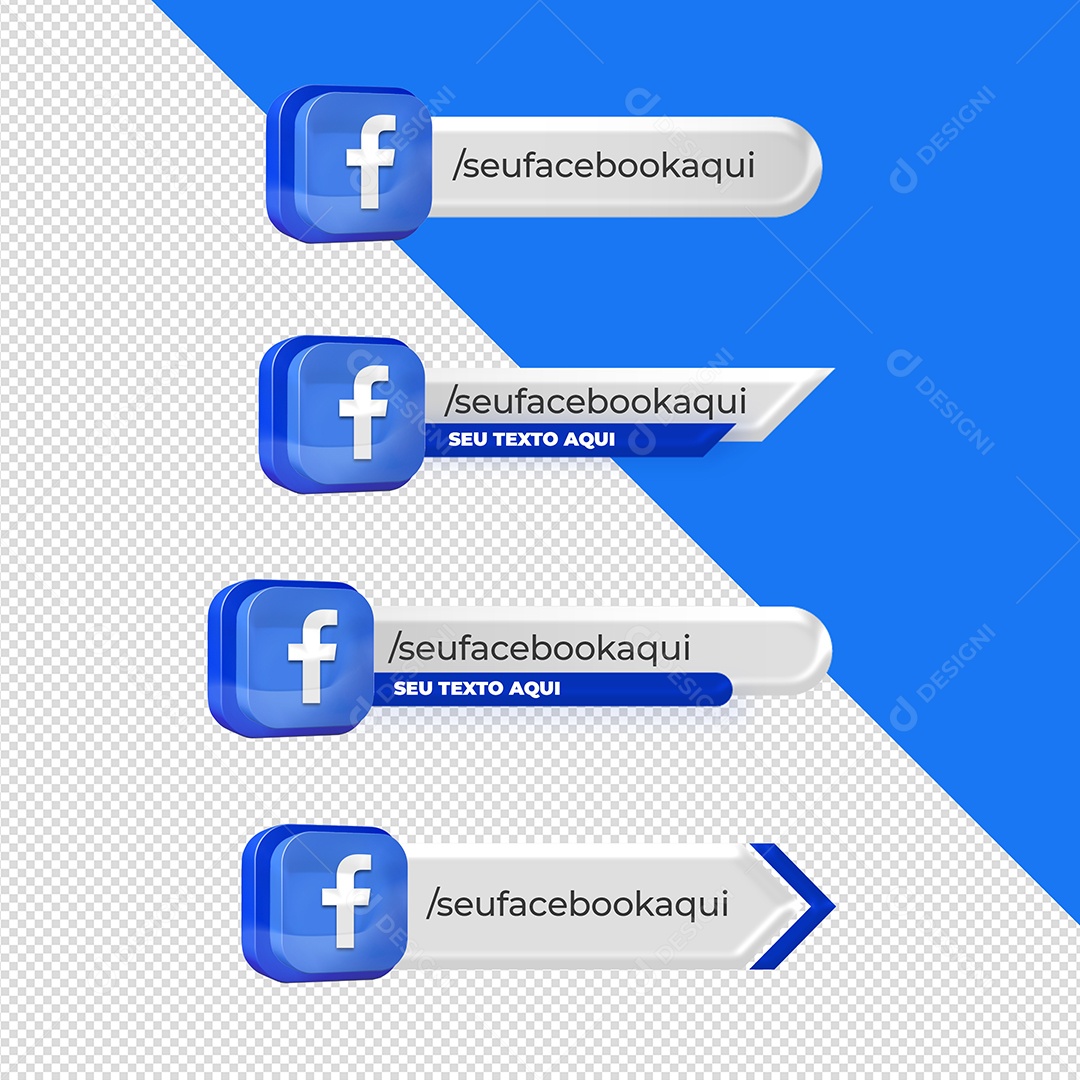Icones 3D Perfil Facebook Para Composição PSD