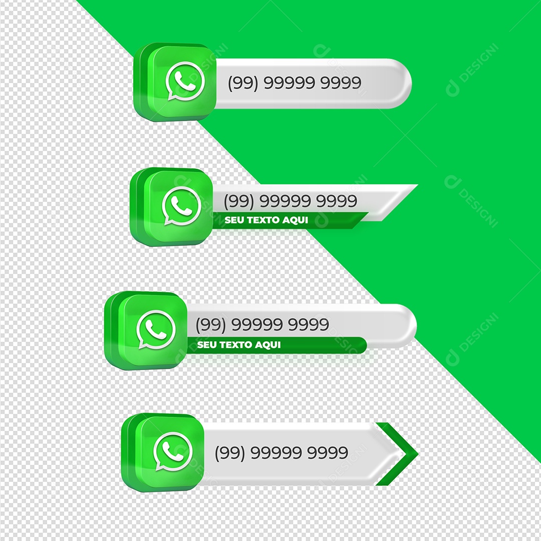 Icones 3D Perfil WhatsApp Para Composição PSD