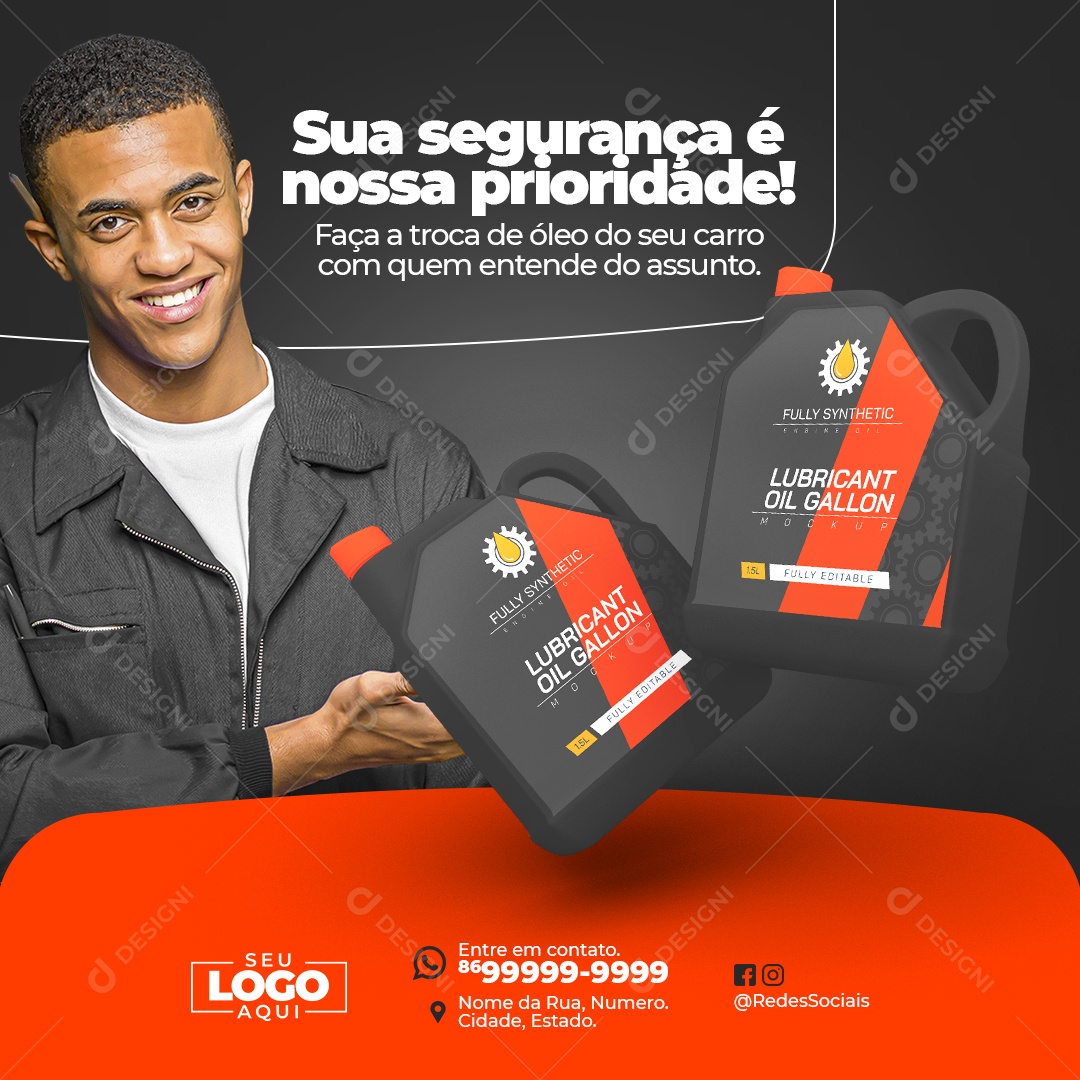 Sua Segurança e Nossa Prioridade Social Media PSD Editável