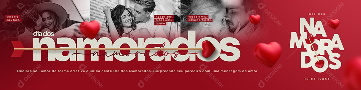 Editable Valentine's Day Banner You and My All Social Media PSD