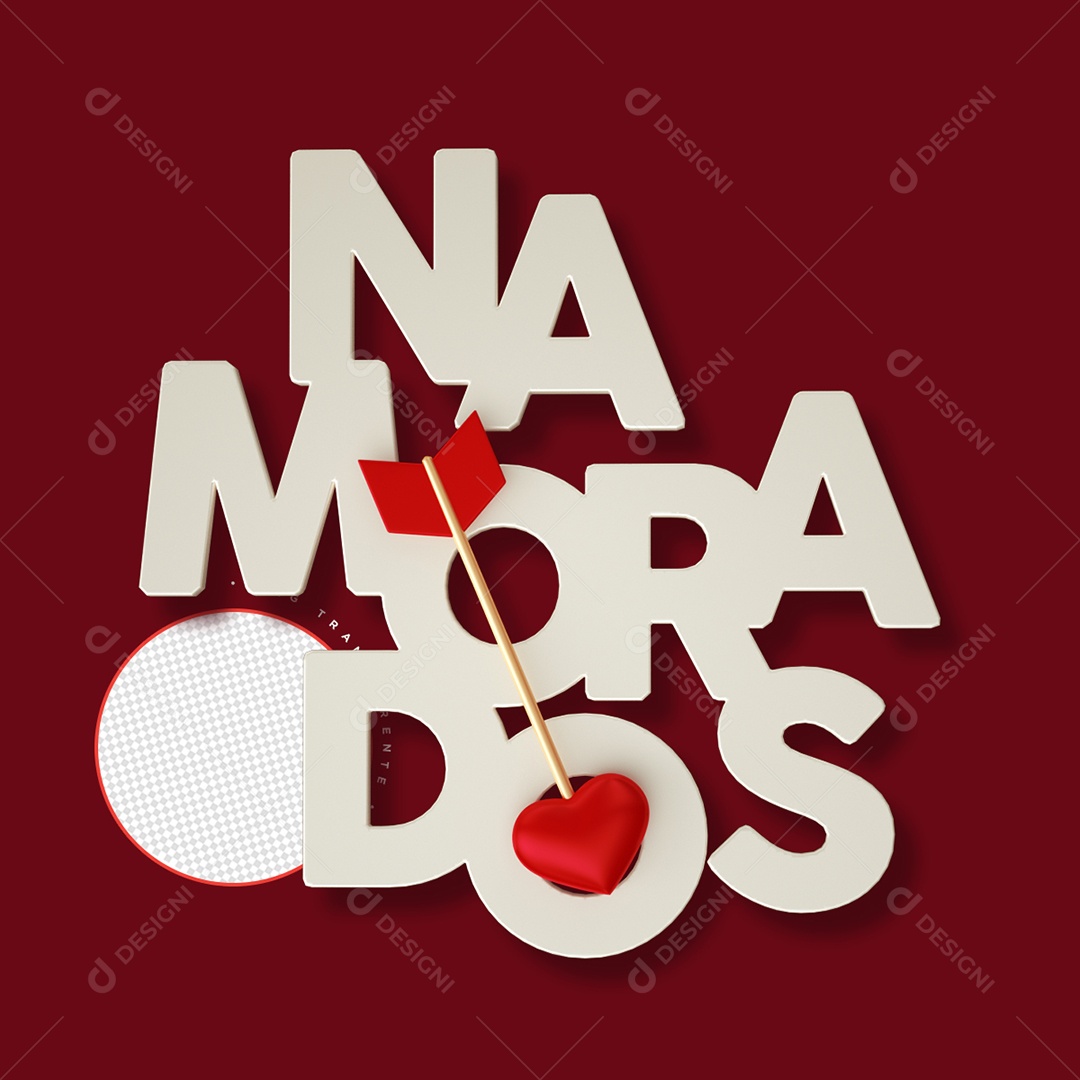 Texto 3D Namorados Flexa Para Composição PSD