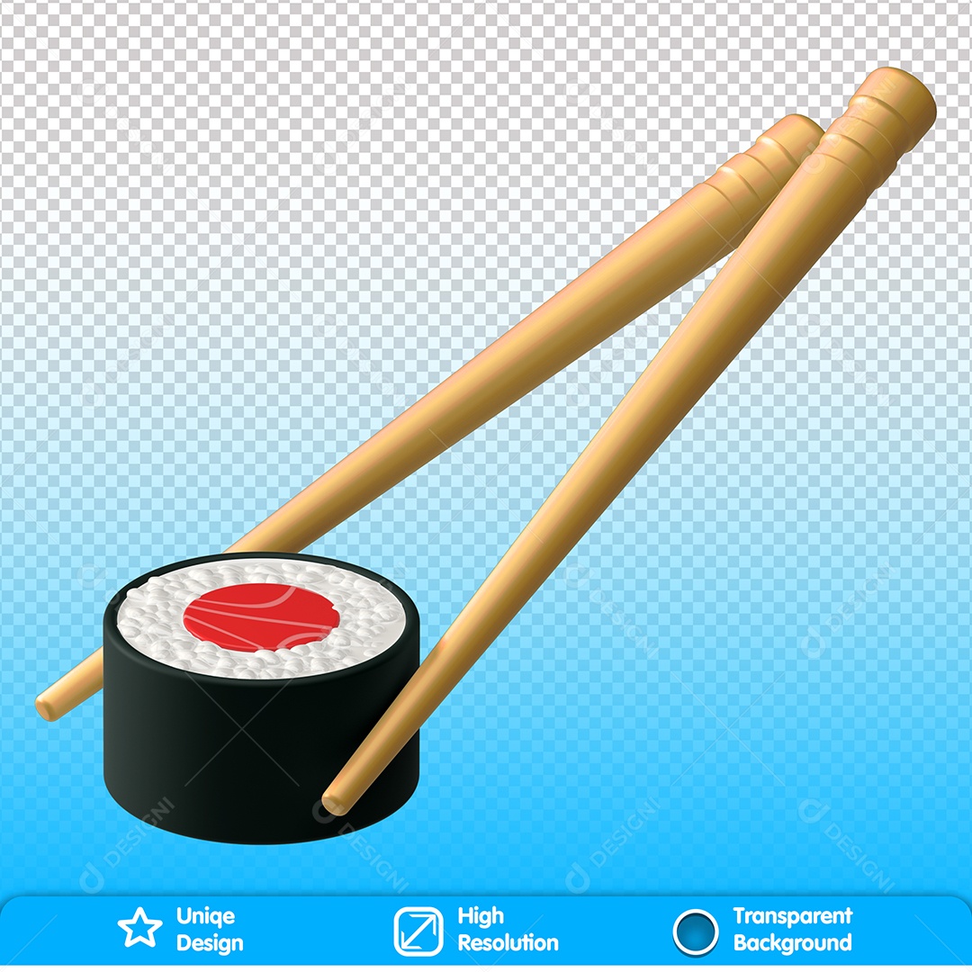 Sushi Elemento 3D Para Composição PSD