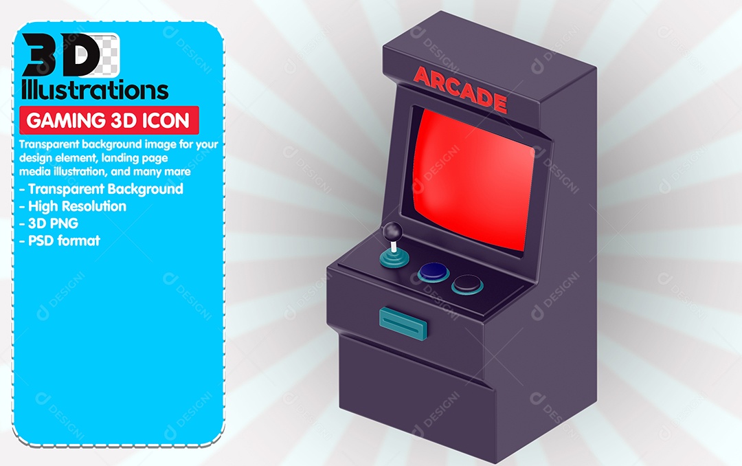 Ícones De Jogos Fliperama Elemento 3D Para Composição PSD