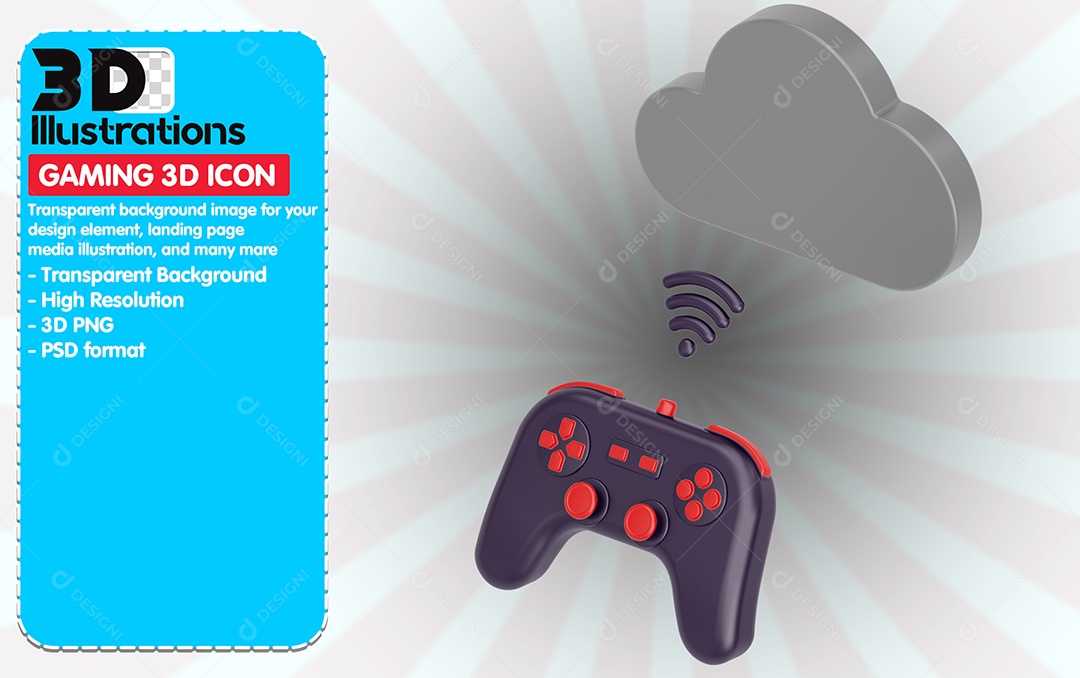 Ícones De Jogos Controle Elemento 3D Para Composição PSD