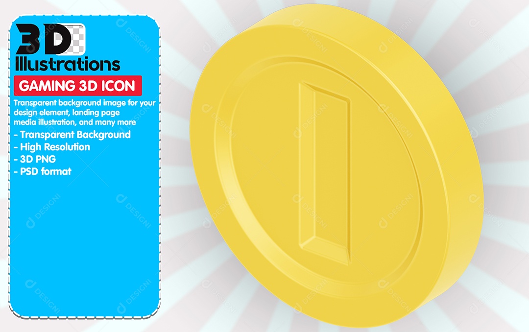 Ícones De Jogos Moeda De Ouro Elemento 3D Para Composição PSD