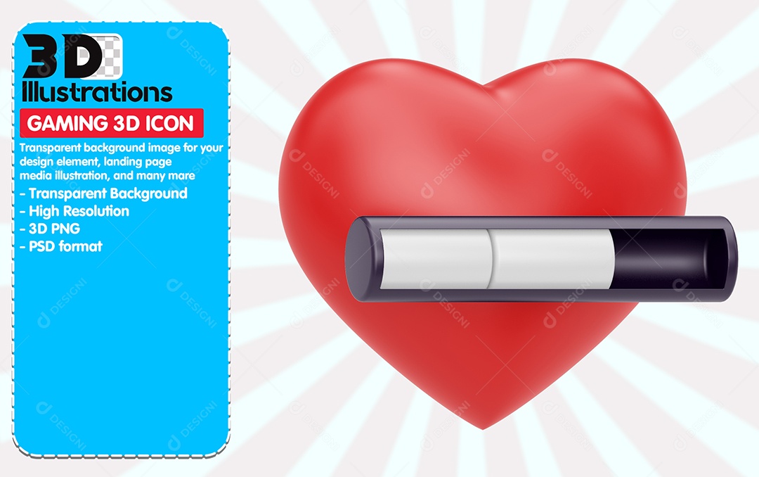 Ícones De Jogos Nível De Vida Elemento 3D Para Composição PSD