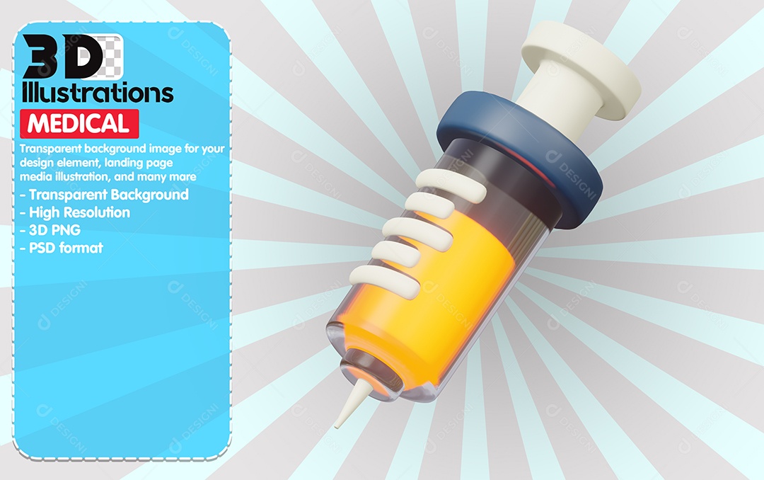 Seringa Elemento 3D Para Composição PSD