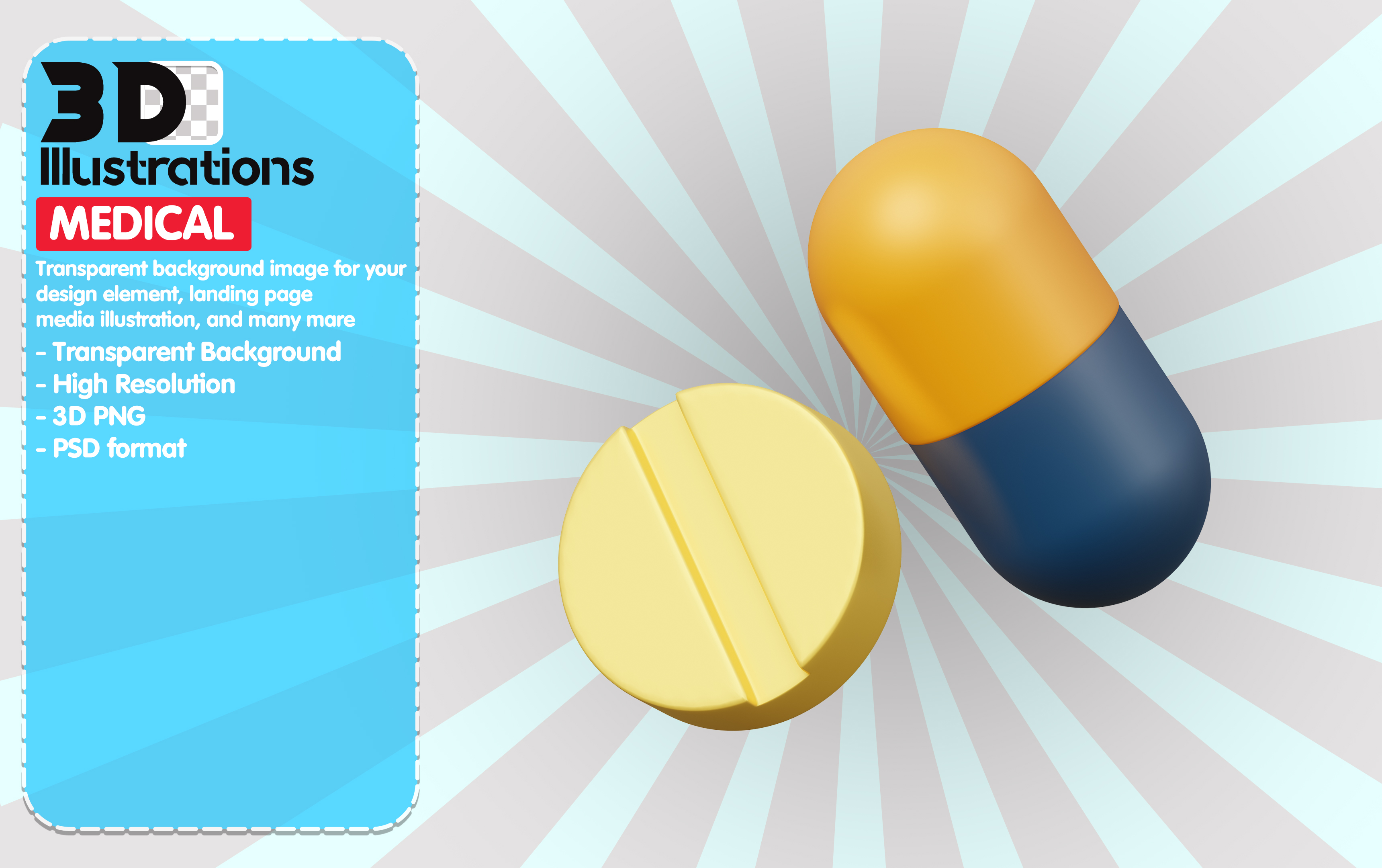 Medicamentos Elemento 3D Para Composição PSD