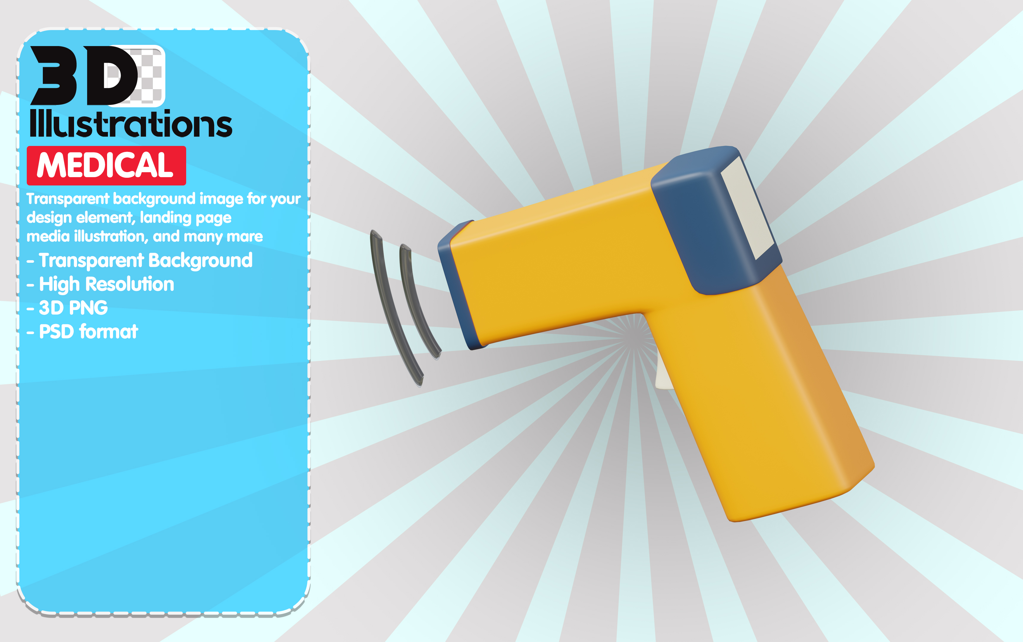 Medidor De Febre Elemento 3D Para Composição PSD