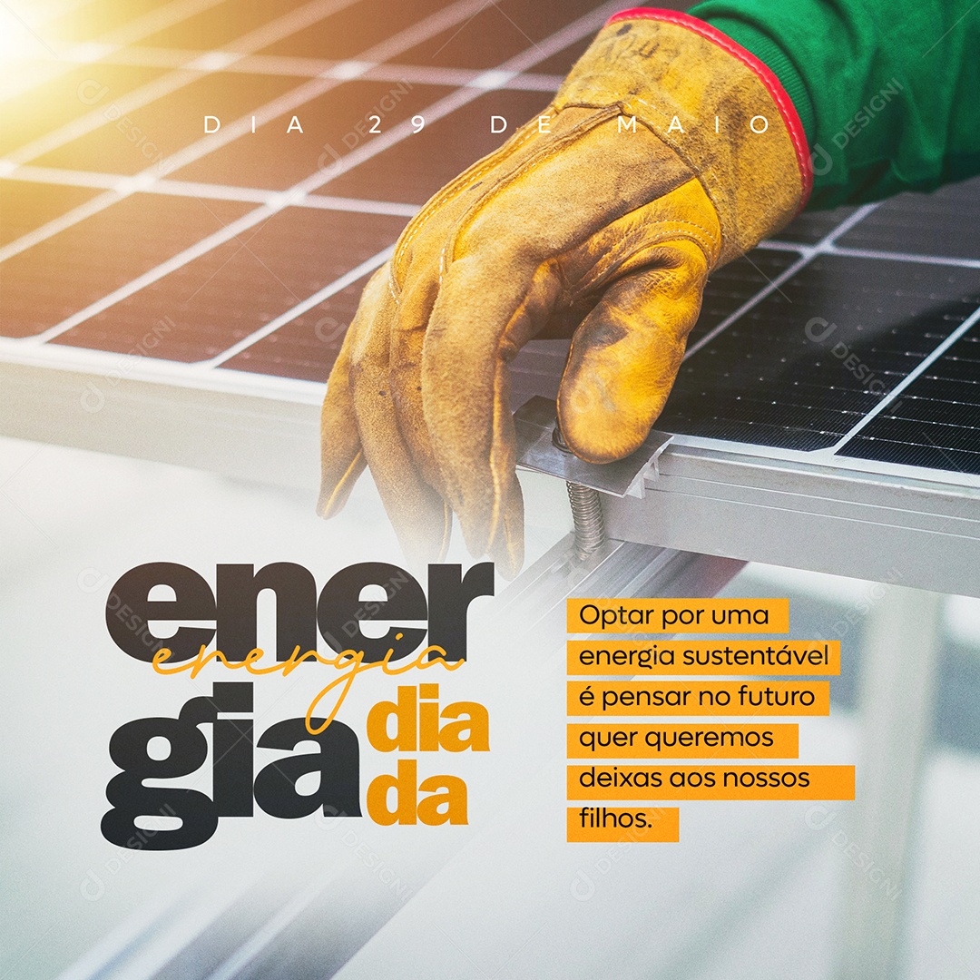Social Media Dia da Energia 29 De Maio PSD Editável