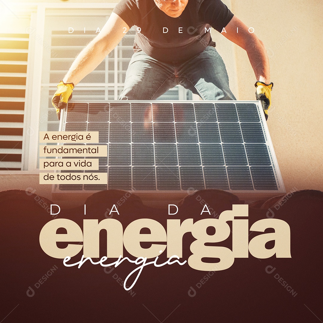 Dia Da Energia Fundamental Para A Vida Social Media Para Composição PSD