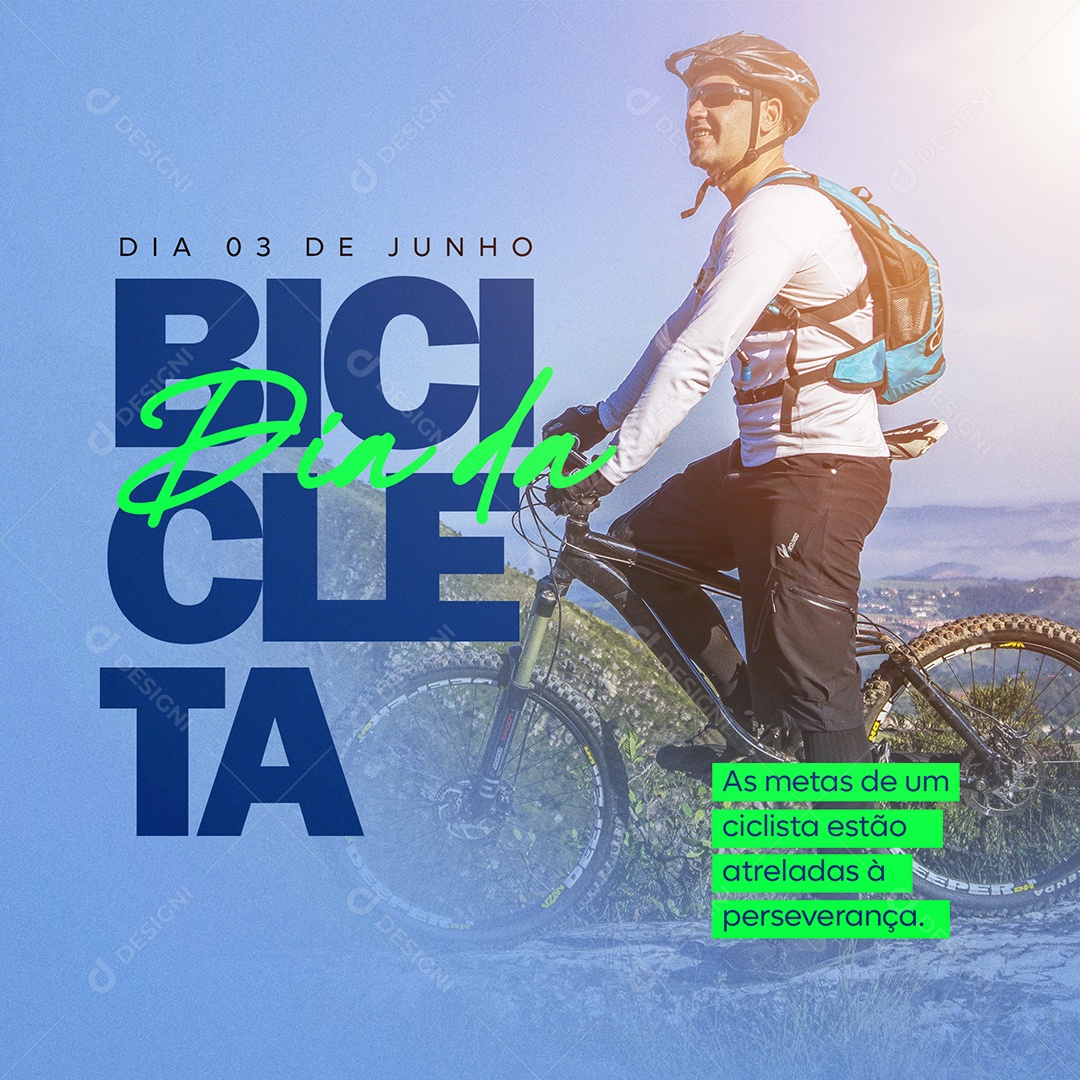Dia Da Bicicleta 03 De junho As Metas De Uns Ciclistas Social Media PSD Editável