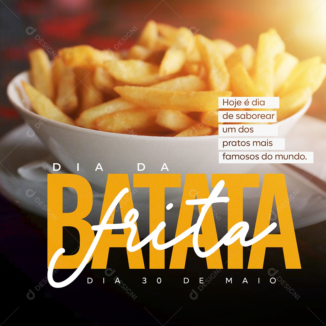Dia Da Batata Frita Prato Mais Famosos Do Mundo Social Media PSD Editável