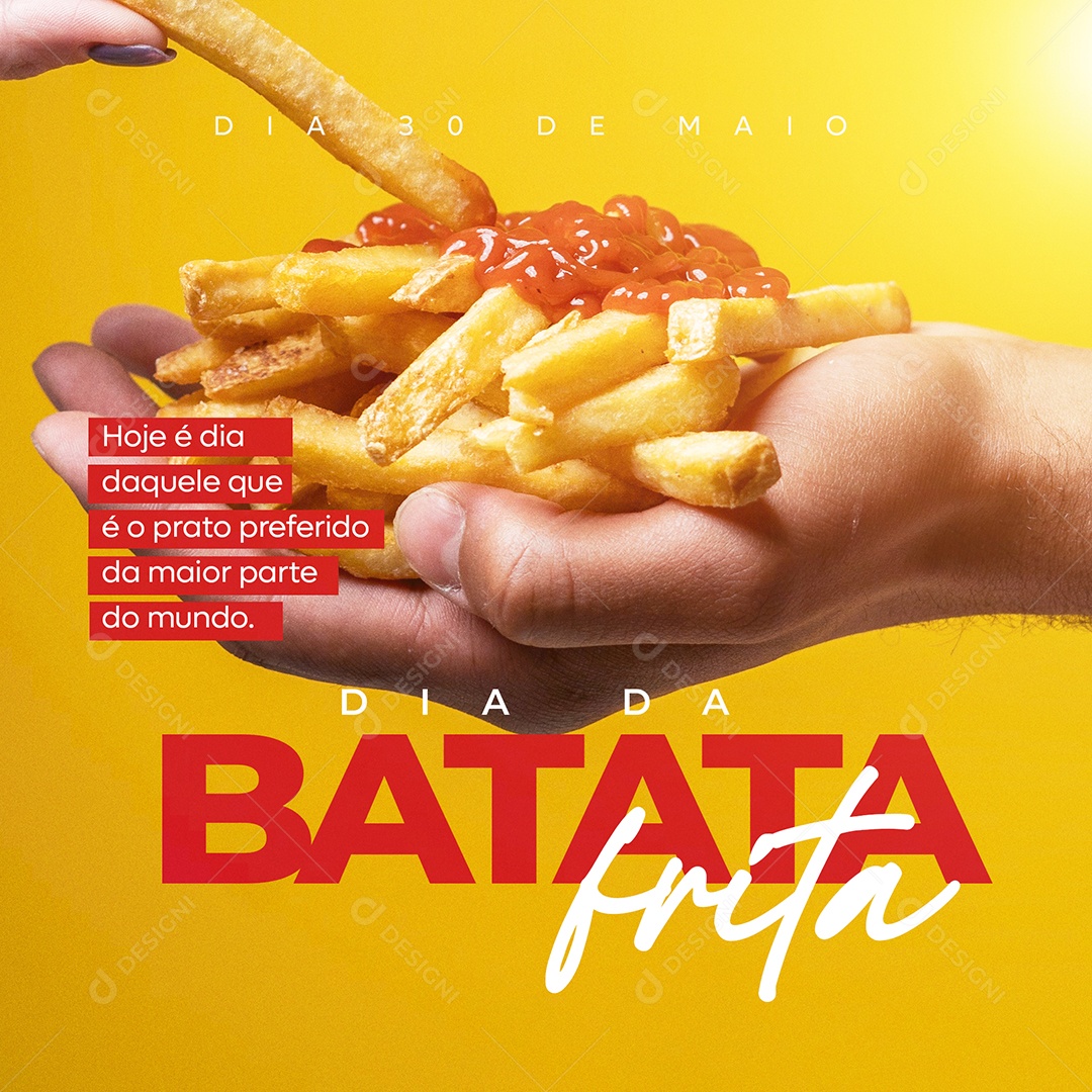 Social Media Dia Da Batata Frita 30 De Maio Prato Preferido PSD Editável