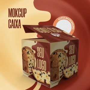 Mockup Caixa de Panetone PSD
