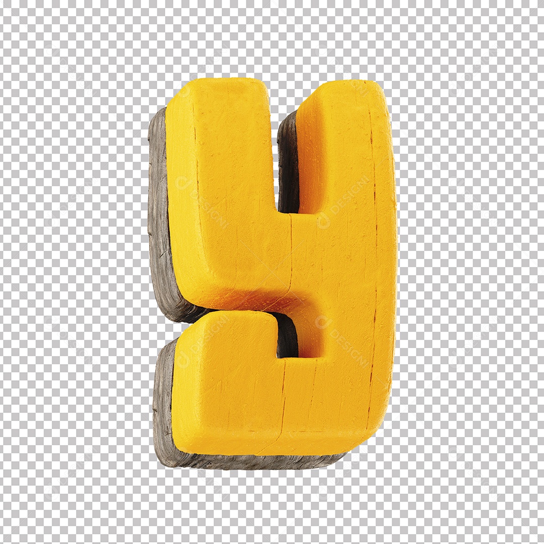 Elemento 3D Letra Y Para Composição PNG Transparente