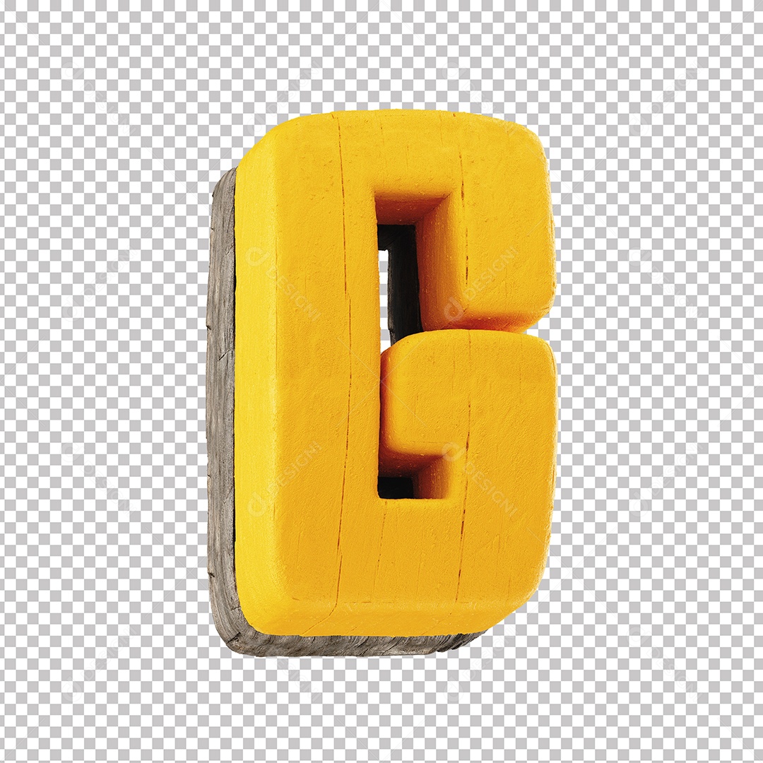 Elemento 3D Letra G Para Composição PNG Transparente