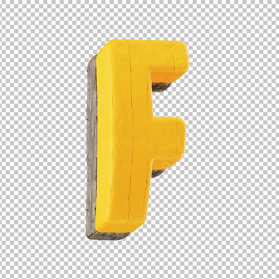 Elemento 3D Letra F Para Composição PNG Transparente