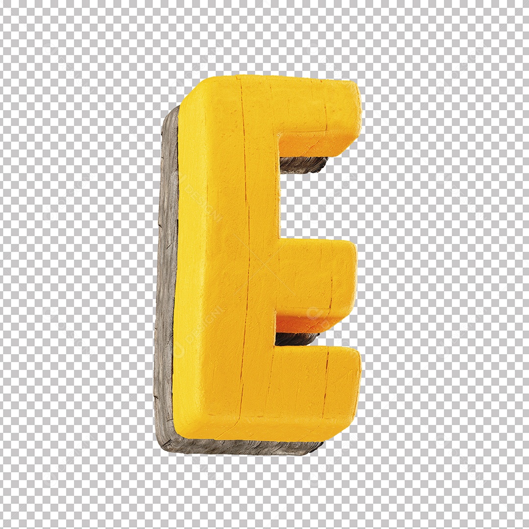 Elemento 3D Letra E Para Composição PNG Transparente