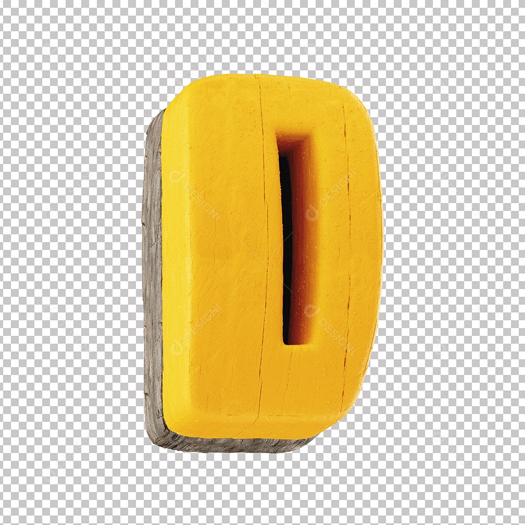 Elemento 3D Letra O Para Composição PNG Transparente