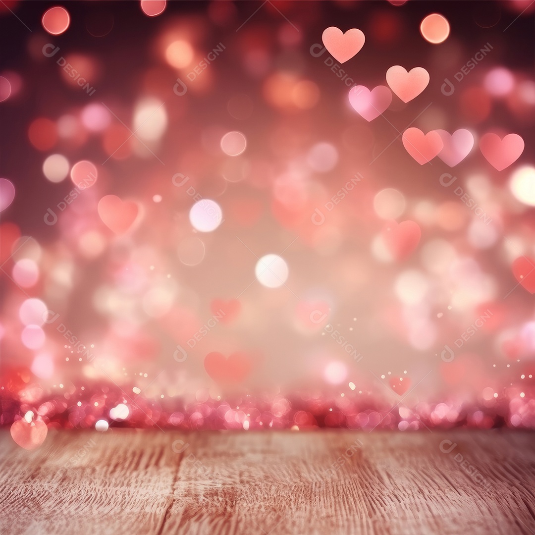 Confetes em formatos de corações.