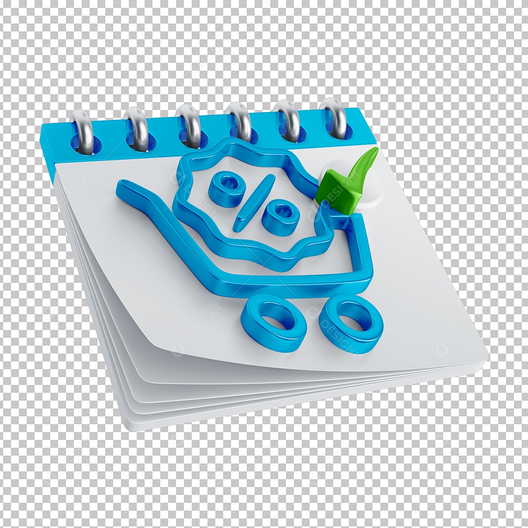 Elemento 3D Para Composição Calendário PNG Transparente