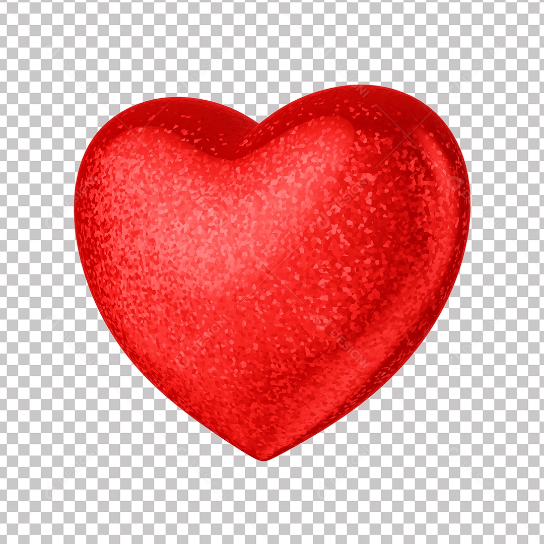 Elemento 3D Para Composição Coração do Dia Dos Namorados PNG Transparente