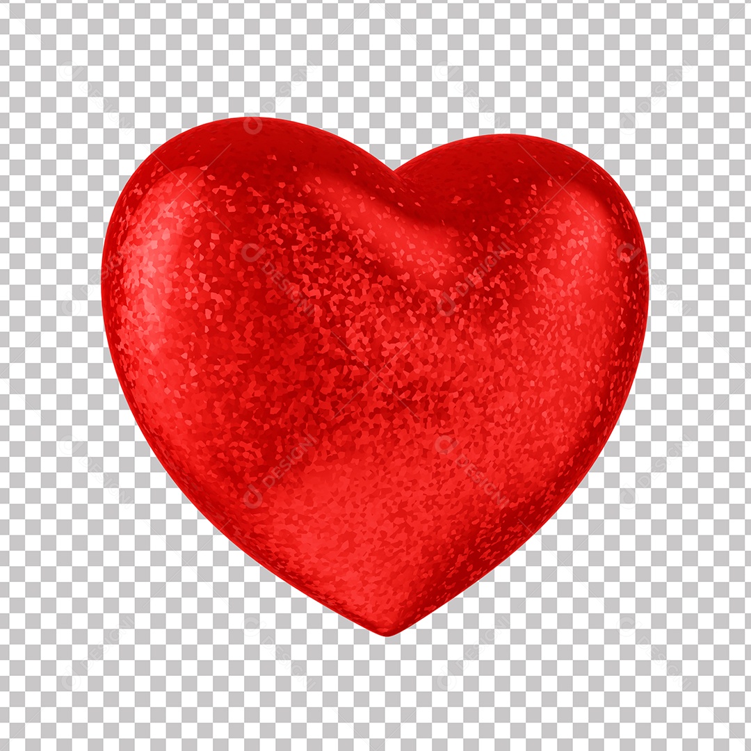 Elemento 3D Para Composição Coração do Dia Dos Namorados PNG Transparente