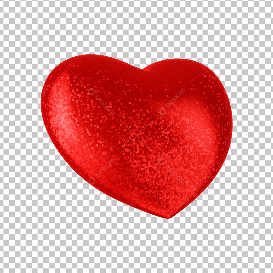 Elemento 3D Para Composição Coração do Dia Dos Namorados PNG Transparente
