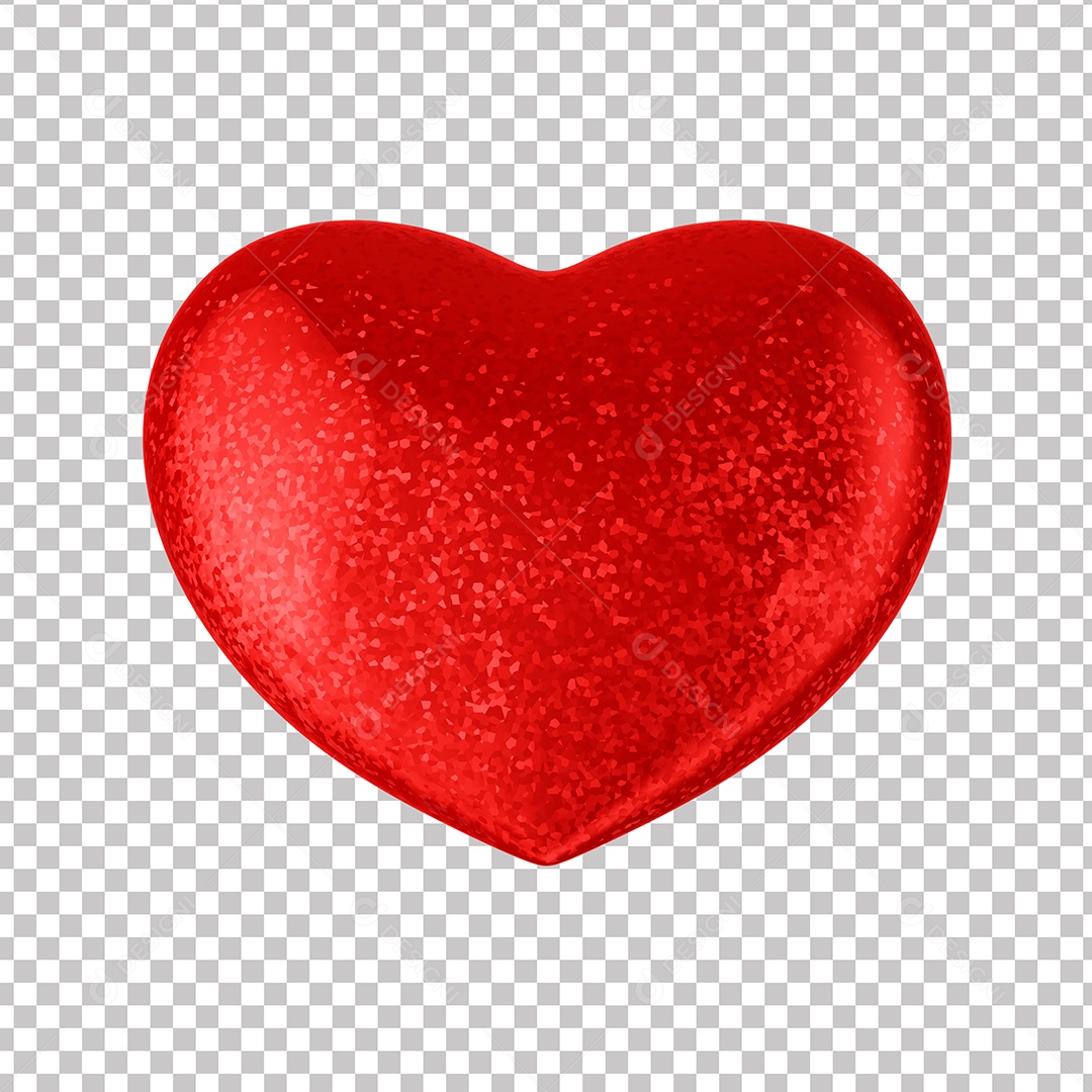 Elemento 3D Para Composição Coração do Dia Dos Namorados PNG Transparente