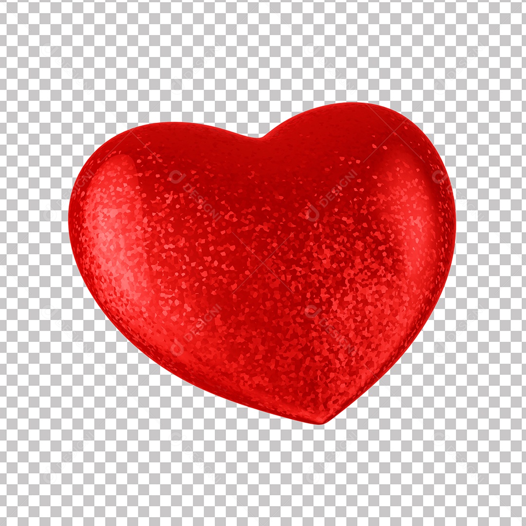 Elemento 3D Para Composição Coração do Dia Dos Namorados PNG Transparente