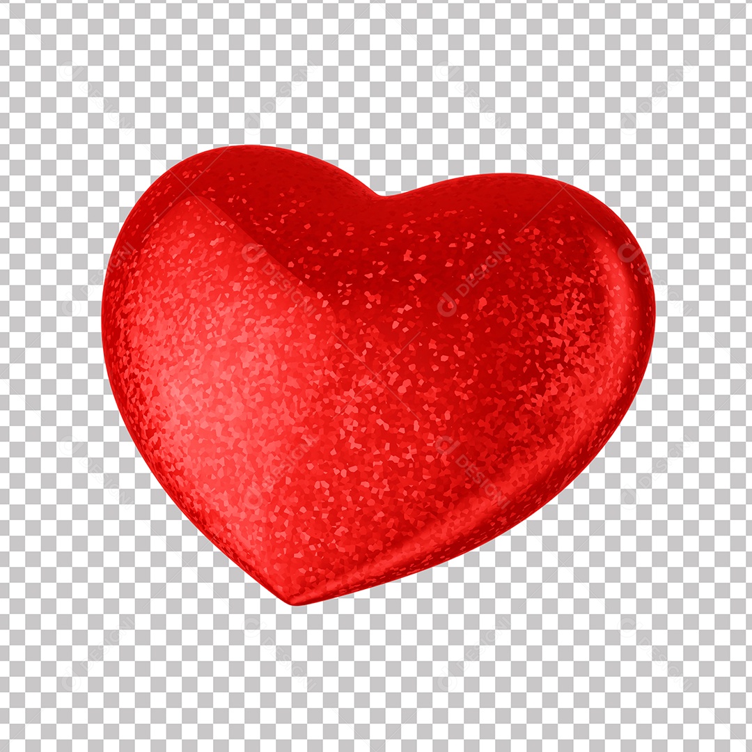 Elemento 3D Para Composição Coração do Dia Dos Namorados PNG Transparente